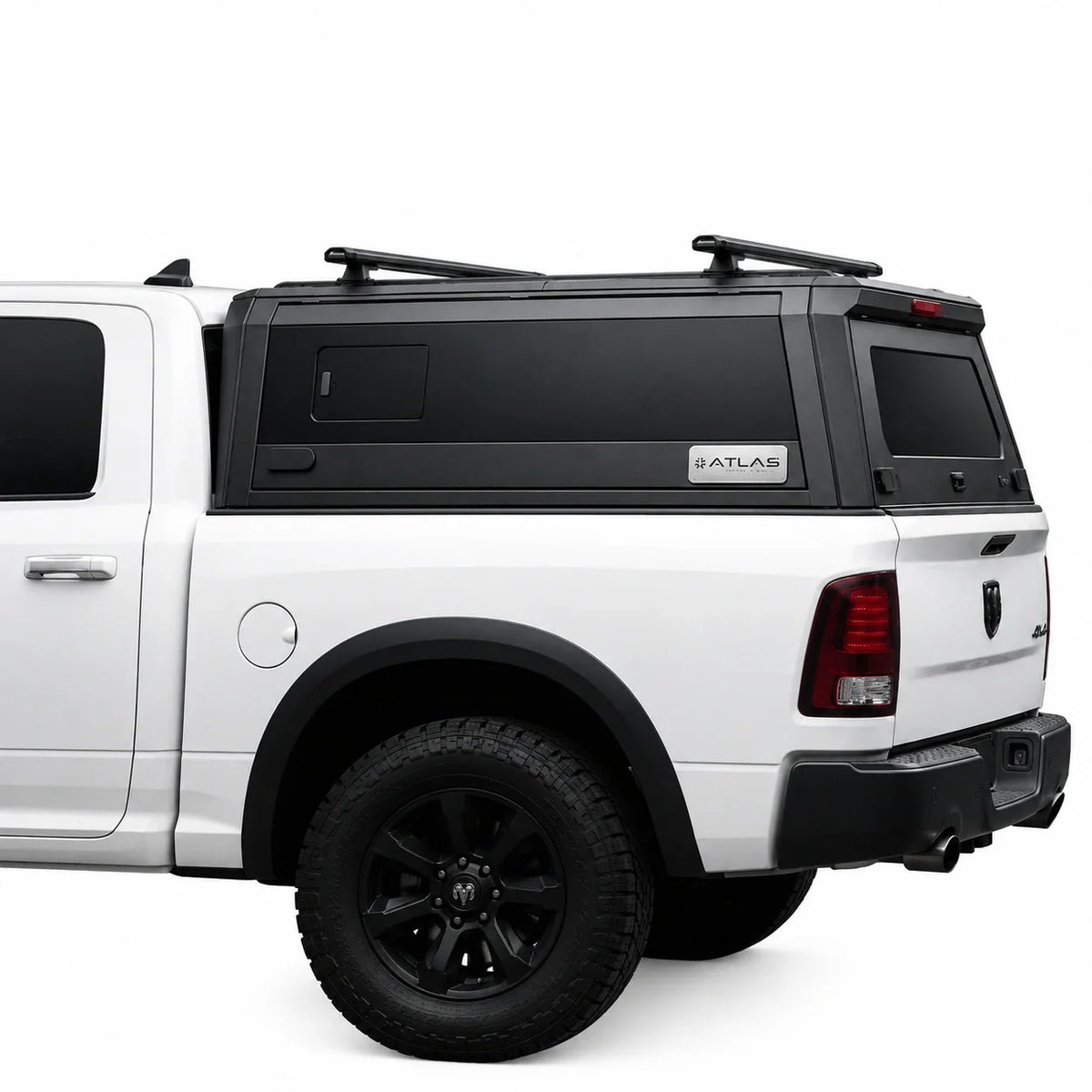 atlas expedition aero truck canopy with sliding windows on a ram 1500