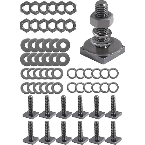 Full M8 T-bolt hardware kit with 12 bolts, washers, and nuts